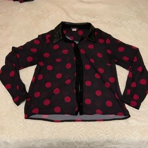 Polka dot button down